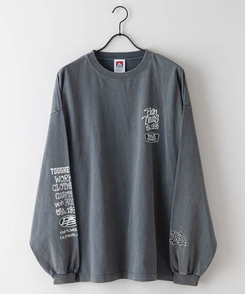 BEN DAVIS（ベンデイビス）の「【BEN DAVIS/ベンデイビス】パウダーブリーチ加工ロンT 長袖 刺繍 ビックサイズ（Tシャツ/カットソー・メンズ・グリーン/ブラック/グレー・X-LARGE/LARGE/MEDIUM/SMALL）」の12枚目の写真