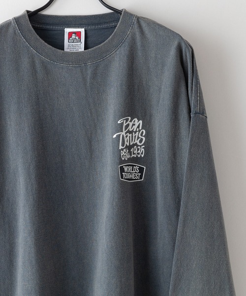 BEN DAVIS（ベンデイビス）の「【BEN DAVIS/ベンデイビス】パウダーブリーチ加工ロンT 長袖 刺繍 ビックサイズ（Tシャツ/カットソー・メンズ・グリーン/ブラック/グレー・X-LARGE/LARGE/MEDIUM/SMALL）」の13枚目の写真