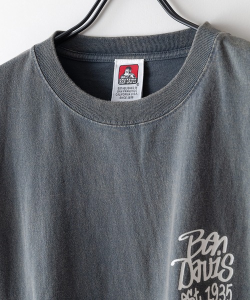 BEN DAVIS（ベンデイビス）の「【BEN DAVIS/ベンデイビス】パウダーブリーチ加工ロンT 長袖 刺繍 ビックサイズ（Tシャツ/カットソー・メンズ・グリーン/ブラック/グレー・X-LARGE/LARGE/MEDIUM/SMALL）」の9枚目の写真