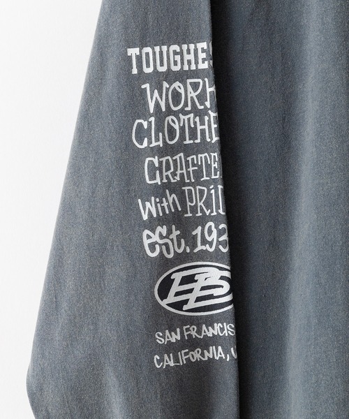 BEN DAVIS（ベンデイビス）の「【BEN DAVIS/ベンデイビス】パウダーブリーチ加工ロンT 長袖 刺繍 ビックサイズ（Tシャツ/カットソー・メンズ・グリーン/ブラック/グレー・X-LARGE/LARGE/MEDIUM/SMALL）」の7枚目の写真