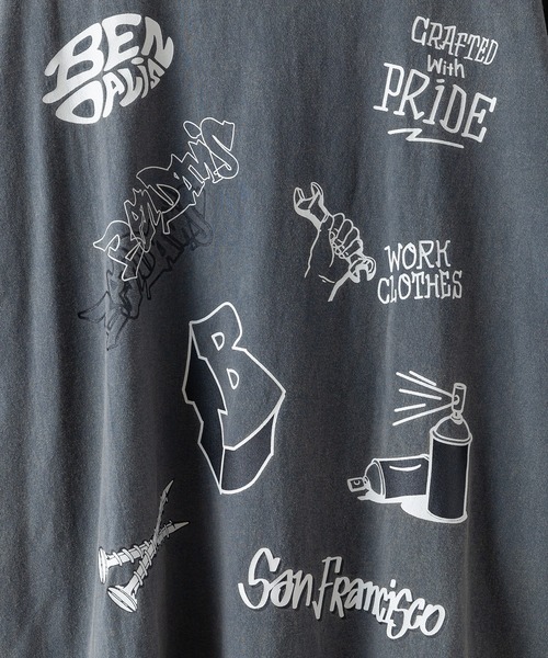 BEN DAVIS（ベンデイビス）の「【BEN DAVIS/ベンデイビス】パウダーブリーチ加工ロンT 長袖 刺繍 ビックサイズ（Tシャツ/カットソー・メンズ・グリーン/ブラック/グレー・X-LARGE/LARGE/MEDIUM/SMALL）」の11枚目の写真