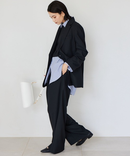 BARNYARDSTORM（バンヤードストーム）の「BARNYARDSTORM / ワイドスラックス＜セットアップ対応＞マシンウォッシャブル（スラックス・レディース・ブラック/チャコール・S/M）」の4枚目の写真