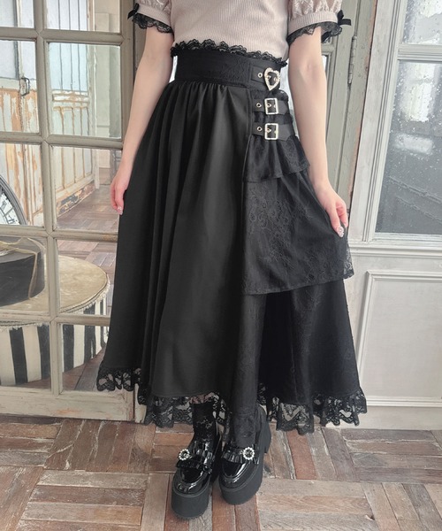 ROJITA（ロジータ）の「【新色追加】アシメ切替ロングスカート（スカート・レディース・ブラウン/ブラック/ボルドー・FREE）」の4枚目の写真