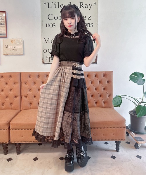 ROJITA（ロジータ）の「【新色追加】アシメ切替ロングスカート（スカート・レディース・ブラウン/ブラック/ボルドー・FREE）」の8枚目の写真