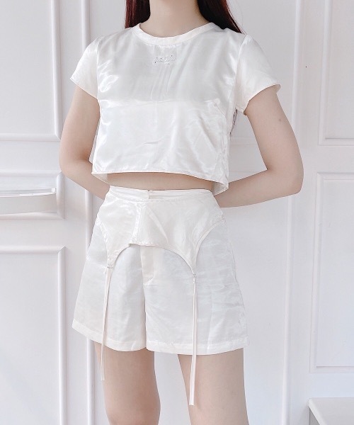 【セール】サテンロゴトップス（Tシャツ/カットソー）｜lilLilly（リルリリー）