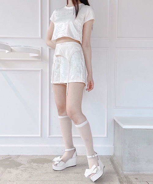 【セール】サテンロゴトップス（Tシャツ/カットソー）｜lilLilly（リルリリー）