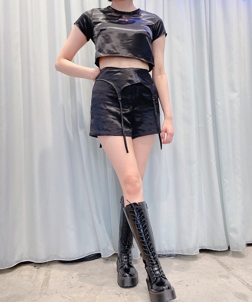 【セール】サテンロゴトップス（Tシャツ/カットソー）｜lilLilly（リルリリー）