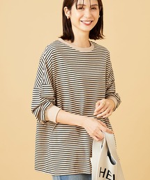【新品】CRESCENT DUO　ボーダー切替えのカットソー　プルオーバー ボーダー切り替え プルオーバー」に該当するファッション通販