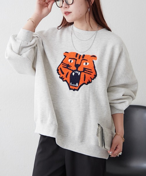 Remind me and forever（リマインドミーアンドフォーエバー）の「【リバイバル】トラサガラプルオーバー（スウェット・レディース・オートミール/ブラック/ボルドー・FREE）」の6枚目の写真