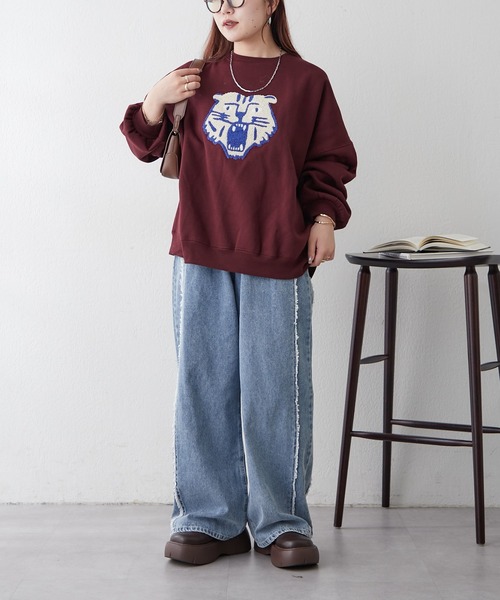 Remind me and forever（リマインドミーアンドフォーエバー）の「【リバイバル】トラサガラプルオーバー（スウェット・レディース・オートミール/ブラック/ボルドー・FREE）」の16枚目の写真