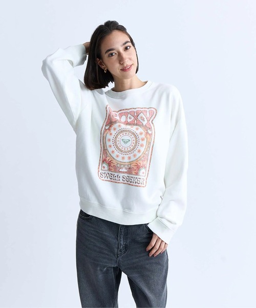 ROXY（ロキシー）の「SWELL SEEKER/ロキシーヴィンテージ風ピグメント加工フロントデザインスウェットトレーナー（スウェット・レディース・ホワイト/ブラック/ピンク・MEDIUM/LARGE/SMALL）」の16枚目の写真