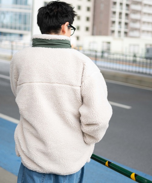 WEGO（ウィゴー）の「WEGO/ボアブルゾン（ブルゾン・メンズ・オフホワイト/ダークグレー/ベージュ・MEDIUM/SMALL/LARGE）」の19枚目の写真