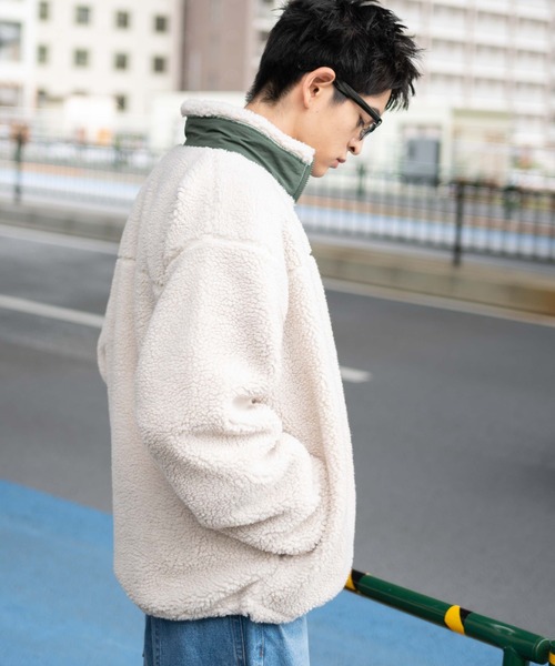 WEGO（ウィゴー）の「WEGO/ボアブルゾン（ブルゾン・メンズ・オフホワイト/ダークグレー/ベージュ・MEDIUM/SMALL/LARGE）」の20枚目の写真