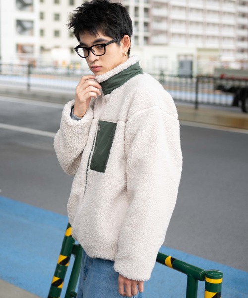 WEGO（ウィゴー）の「WEGO/ボアブルゾン（ブルゾン・メンズ・オフホワイト/ダークグレー/ベージュ・MEDIUM/SMALL/LARGE）」の21枚目の写真