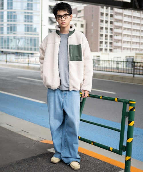 WEGO（ウィゴー）の「WEGO/ボアブルゾン（ブルゾン・メンズ・オフホワイト/ダークグレー/ベージュ・MEDIUM/SMALL/LARGE）」の22枚目の写真