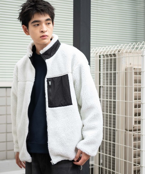 WEGO（ウィゴー）の「WEGO/ボアブルゾン（ブルゾン・メンズ・オフホワイト/ダークグレー/ベージュ・MEDIUM/SMALL/LARGE）」の12枚目の写真