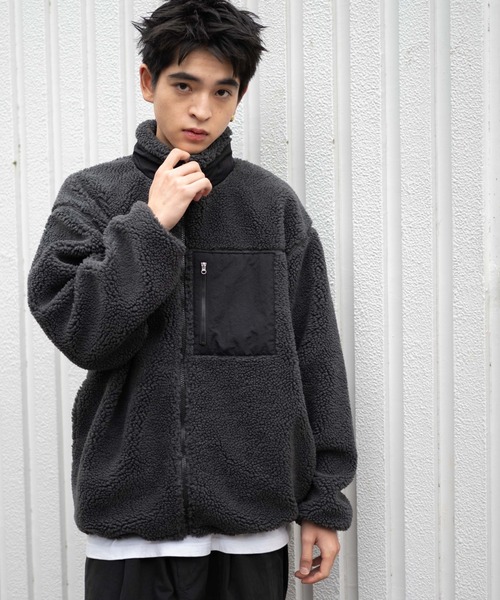 WEGO（ウィゴー）の「WEGO/ボアブルゾン（ブルゾン・メンズ・オフホワイト/ダークグレー/ベージュ・MEDIUM/SMALL/LARGE）」の14枚目の写真