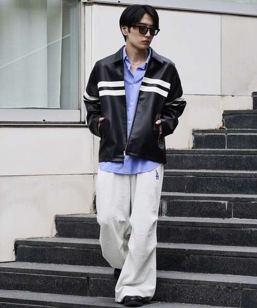 セール】PUBLUX/パブリュクス Fake leather line Jacket