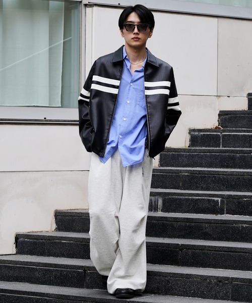 セール】PUBLUX/パブリュクス Fake leather line Jacket