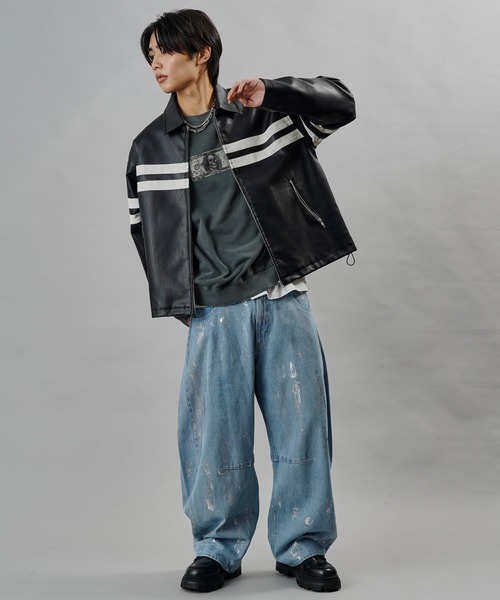 PUBLUX×MLB パブリュクス フェイクレザージャケット L NYメッツ