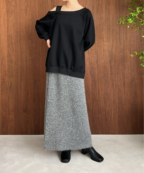 Olu.（オルドット）の「ショルダーデザインスウェット（スウェット・レディース・ライトグレー/ネイビー/ブラック/グレー・FREE）」の21枚目の写真