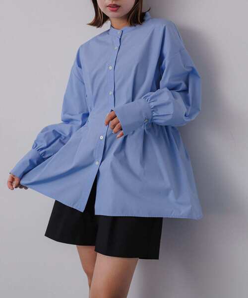 SENSE OF PLACE by URBAN RESEARCH（センスオブプレイスバイアーバンリサーチ）の「ウエストタックペプラムブラウス（シャツ/ブラウス・レディース・オフホワイト/ブルー/グレー系その他・ONE）」の3枚目の写真