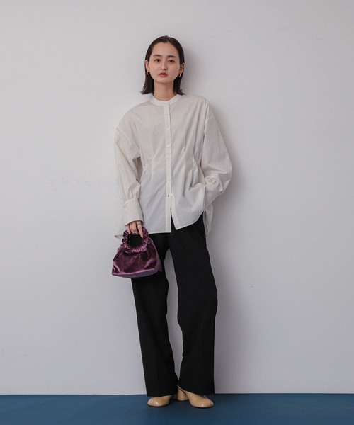 SENSE OF PLACE by URBAN RESEARCH（センスオブプレイスバイアーバンリサーチ）の「ウエストタックペプラムブラウス（シャツ/ブラウス・レディース・オフホワイト/ブルー/グレー系その他・ONE）」の7枚目の写真