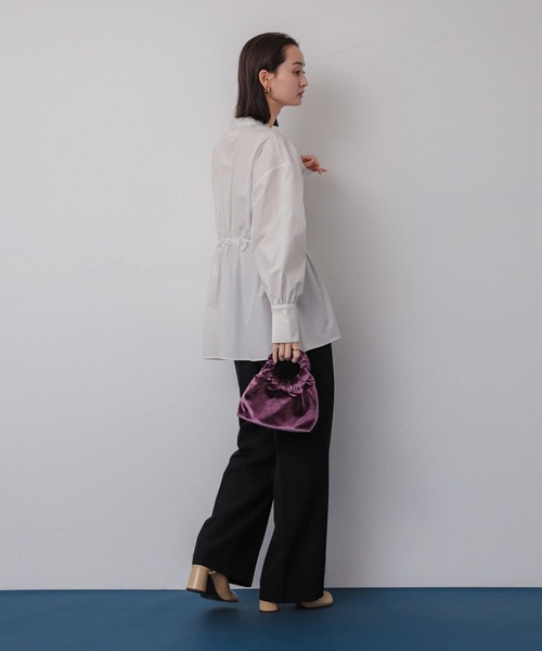 SENSE OF PLACE by URBAN RESEARCH（センスオブプレイスバイアーバンリサーチ）の「ウエストタックペプラムブラウス（シャツ/ブラウス・レディース・オフホワイト/ブルー/グレー系その他・ONE）」の8枚目の写真