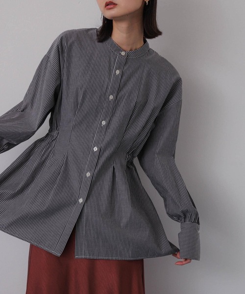 SENSE OF PLACE by URBAN RESEARCH（センスオブプレイスバイアーバンリサーチ）の「ウエストタックペプラムブラウス（シャツ/ブラウス・レディース・オフホワイト/ブルー/グレー系その他・ONE）」の10枚目の写真