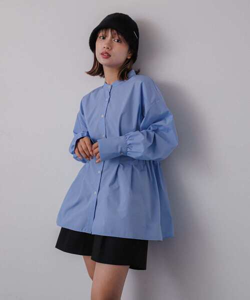 SENSE OF PLACE by URBAN RESEARCH（センスオブプレイスバイアーバンリサーチ）の「ウエストタックペプラムブラウス（シャツ/ブラウス・レディース・オフホワイト/ブルー/グレー系その他・ONE）」の21枚目の写真