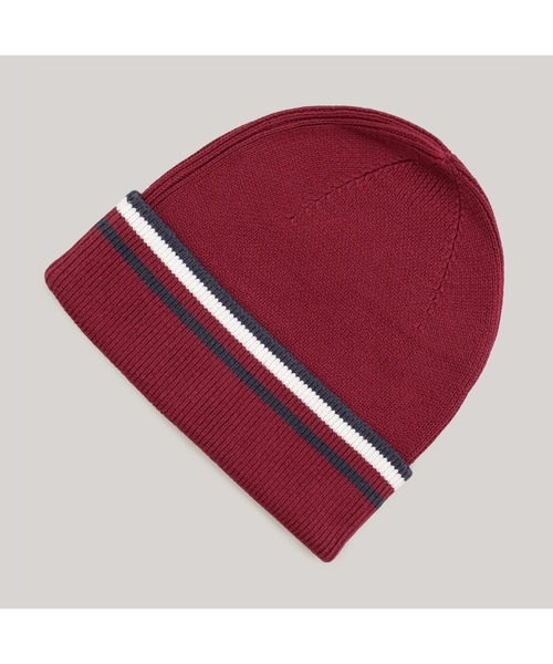 【セール】コープラブソリッドストライプビーニー（ニットキャップ/ビーニー）｜TOMMY HILFIGER（トミーヒルフィガー）