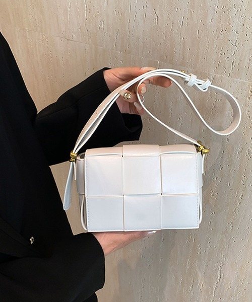 PEARLY GATES メッシュミニショルダー　編み込み　スクエア メッシュ編みミニショルダーバッグ
