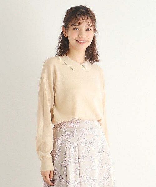 【セール】【4colors/Lサイズあり/コットン混/クレリックデザインあり】プルオーバーニット(ニット/セーター)|LAURA ASHLEY(ローラアシュレイ)