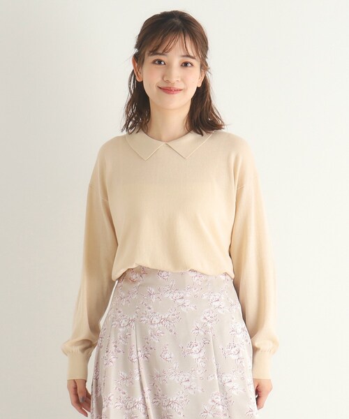 【セール】【4colors／Lサイズあり／コットン混／クレリックデザインあり】プルオーバーニット（ニット/セーター）｜LAURA ASHLEY（ローラアシュレイ）