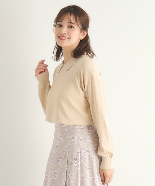 【セール】【4colors／Lサイズあり／コットン混／クレリックデザインあり】プルオーバーニット（ニット/セーター）｜LAURA ASHLEY（ローラアシュレイ）