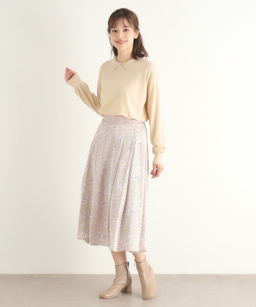 【セール】【4colors／Lサイズあり／コットン混／クレリックデザインあり】プルオーバーニット（ニット/セーター）｜LAURA ASHLEY（ローラアシュレイ）