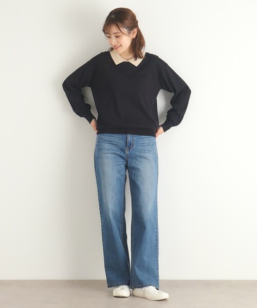 【セール】【4colors／Lサイズあり／コットン混／クレリックデザインあり】プルオーバーニット（ニット/セーター）｜LAURA ASHLEY（ローラアシュレイ）