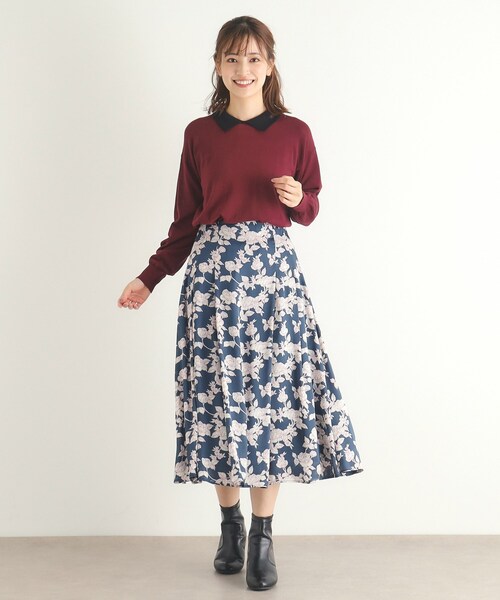 【セール】【4colors／Lサイズあり／コットン混／クレリックデザインあり】プルオーバーニット（ニット/セーター）｜LAURA ASHLEY（ローラアシュレイ）