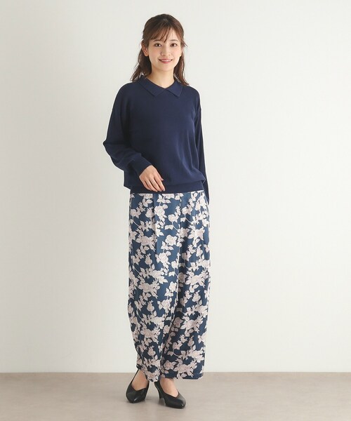 【セール】【4colors／Lサイズあり／コットン混／クレリックデザインあり】プルオーバーニット（ニット/セーター）｜LAURA ASHLEY（ローラアシュレイ）