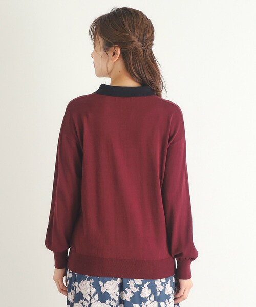 【セール】【4colors／Lサイズあり／コットン混／クレリックデザインあり】プルオーバーニット（ニット/セーター）｜LAURA ASHLEY（ローラアシュレイ）
