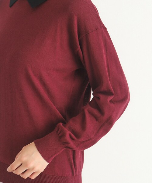 【セール】【4colors／Lサイズあり／コットン混／クレリックデザインあり】プルオーバーニット（ニット/セーター）｜LAURA ASHLEY（ローラアシュレイ）