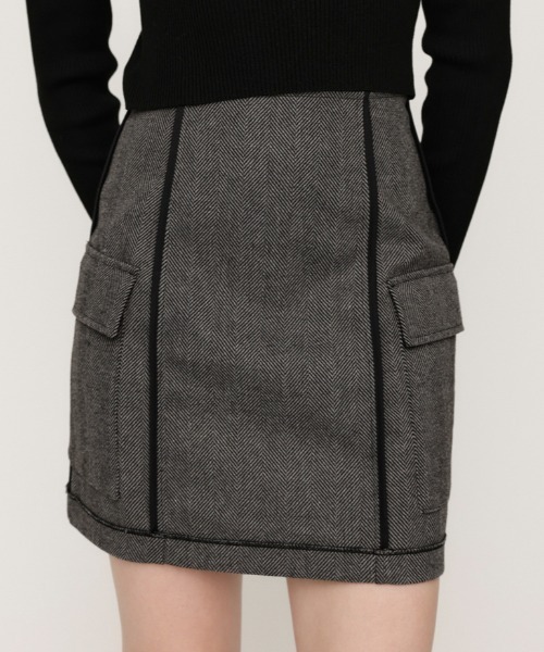 【セール】KERSEY INSIDE OUT S/SK カージー ビッグ ポケット ショートスカート / セットアップ可（スカート）｜SLY（スライ）