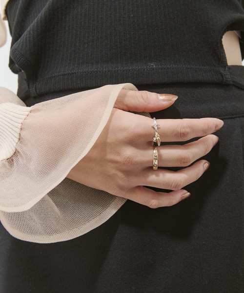 GOLDY（ゴールディ）の「アソートメント スパークル チャーム セット リング（リング・レディース・シルバー/ゴールド/シルバー×ゴールド・FREE）」の5枚目の写真