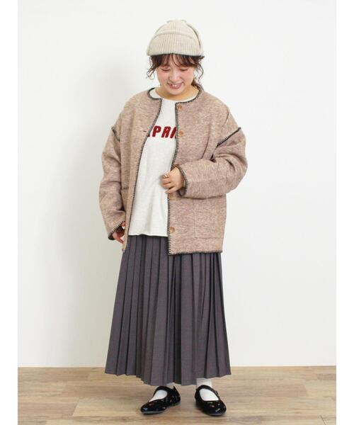 Samansa Mos2（サマンサ モスモス）の「ニットフライトキャップ（ハット・レディース・オフホワイト/ブラウン・F）」の7枚目の写真