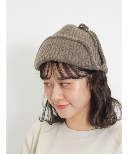 Samansa Mos2（サマンサ モスモス）の「ニットフライトキャップ（ハット・レディース・オフホワイト/ブラウン・F）」の8枚目の写真