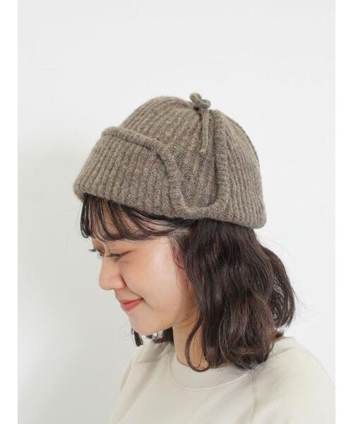 Samansa Mos2（サマンサ モスモス）の「ニットフライトキャップ（ハット・レディース・オフホワイト/ブラウン・F）」の9枚目の写真