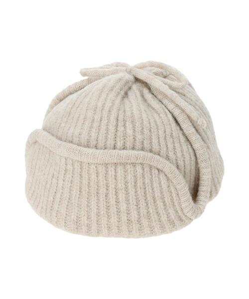 Samansa Mos2（サマンサ モスモス）の「ニットフライトキャップ（ハット・レディース・オフホワイト/ブラウン・F）」の12枚目の写真