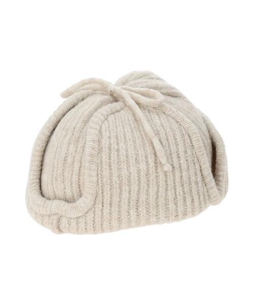 Samansa Mos2（サマンサ モスモス）の「ニットフライトキャップ（ハット・レディース・オフホワイト/ブラウン・F）」の13枚目の写真