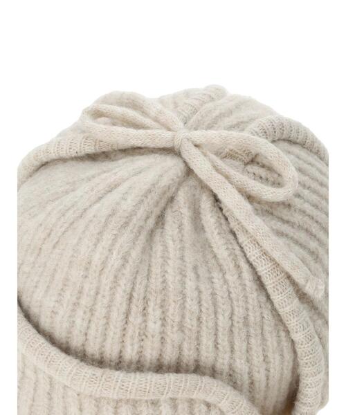 Samansa Mos2（サマンサ モスモス）の「ニットフライトキャップ（ハット・レディース・オフホワイト/ブラウン・F）」の15枚目の写真