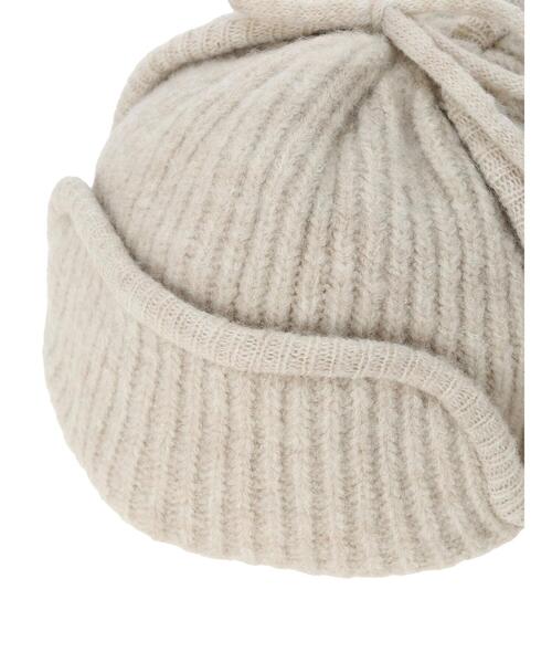 Samansa Mos2（サマンサ モスモス）の「ニットフライトキャップ（ハット・レディース・オフホワイト/ブラウン・F）」の16枚目の写真